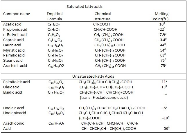 saturated fatty acids